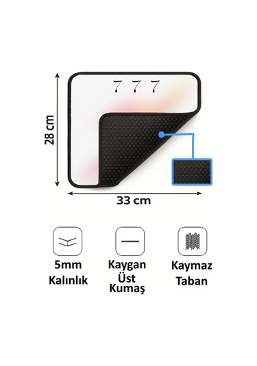 777 Şanş Sayı Tasarımlı 33x28 Cm Mousepad Kaymaz Taban Rahat Konforlu Mouse Pad