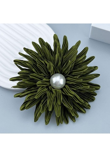 Yeşil Kumaş El Yapımı Aksesuarlar Büyük Çiçek Broş Takı Rozet Aksesuarları Pin Broş Yeni Korsaj Yeşil