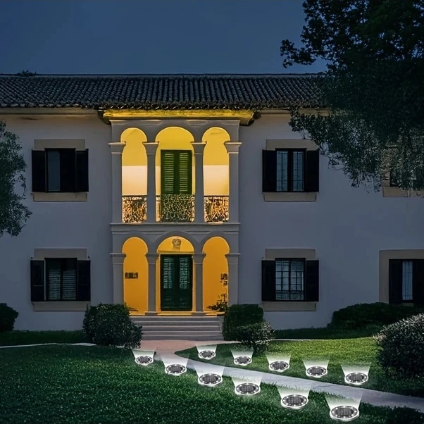 Trendooze 6 Adet Mini Solar Bahçe Aydınlatma Yer Lambası 8 Led Beyaz Işık, Bahçenizi Güzelleştirin Beyaz Işık