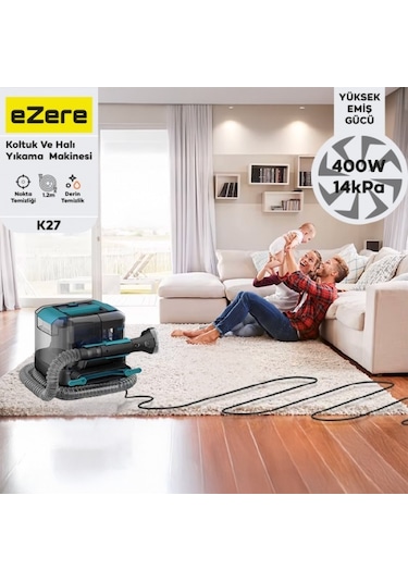 Ezere 14kPa 2000 ML 400 W Koltuk Ve Halı Yıkama Temizleme Makinesi