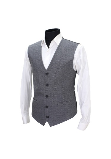 Mentor Regalo Erkek Yelek V Yaka Gri Balıksırtı 5-50460