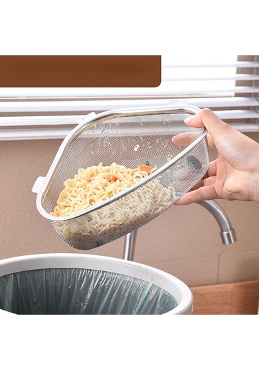 Mutfak Lavabo Drenaj Sepeti Paslanmaz Çelik Üçgen Gıda Sebze Gümüş