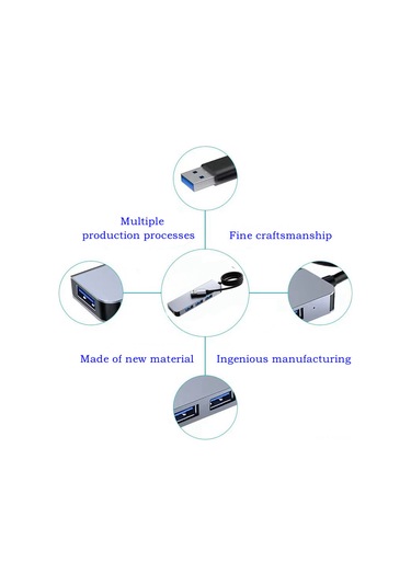 Maiyame Usb 3.0 4-port Hub, 5.0gbps Hızlı Veri Transferi, 1.2m Kablolu, Uzay Grisi Abs+alüminyum