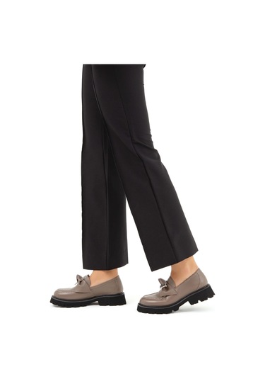 Tamer Tanca Kadın Hakiki Deri Vizon Loafer Ayakkabı 33 1004 Bn Ayk Sk22/23 Vızon Vizon