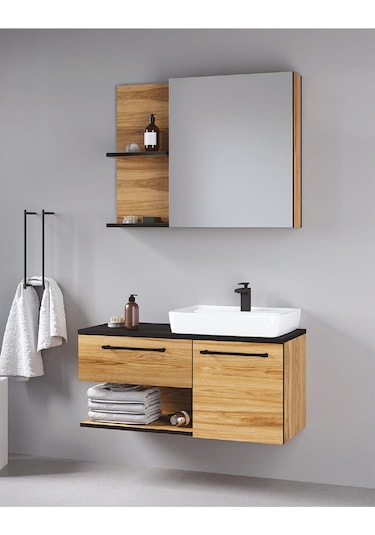 Denko Piramit 90 Cm Mdf Banyo Dolabı Takımı Çok Renkli