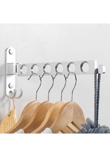 Duvara Monte Çamaşır Kurutma Askısı, 90 Dönebilen Duvara Monte Katlanabilir Çamaşır Askısı, Balkon, Banyo, Otel İçin Gümüş, 1 Diğer