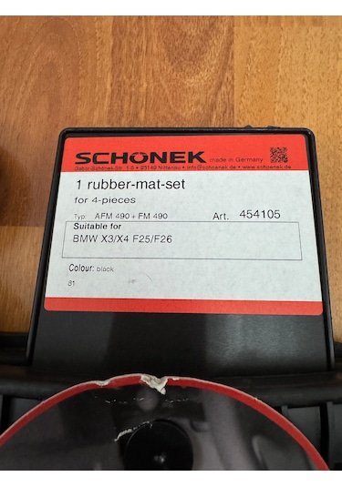 Bmw Schonek Paspas 454105 Siyah X3 F25 X4 F26  Germany -