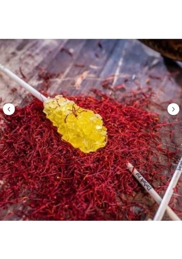Almas Nöbet Şekeri Safranlı Nabat Akide Şekeri 20 Adet Çubuklu