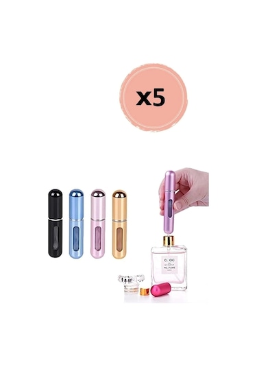 Taşınabilir Mini Doldurulabilir 5 Adet Parfüm Şişesi Atomizer Parfüm Şişeleri Boş Küçük