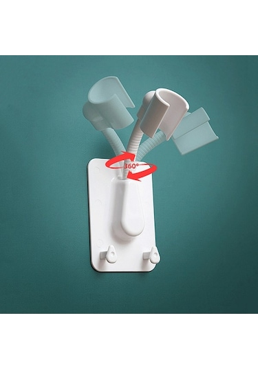 Primepickings Yeşil Vantuz Duş Tutucu Ayarlanabilir Duş Başlığı Tutucu Evrensel Banyo Braketi Meme Taban 2 Katlı Gri