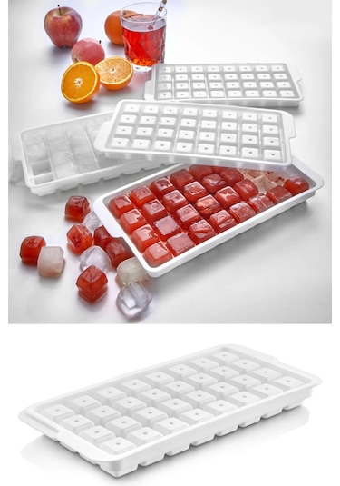 Rotanev 32 Hazneli Kare Buz Kalıbı Kapaklı Kare Şekilli Buz Kalıbı Kahve Kokteyl Sunum Buz Kalıbı Çok Renkli