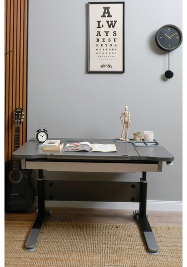 Sirius Basic Yükseklik Ve Eğim Ayarlı, Çekmeceli Bilgisayar Ve Oyuncu Masası, Ofis Ve Çalışma Masası Gri