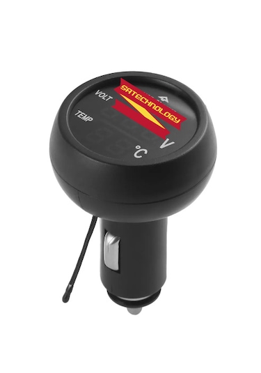 Araç Voltmetre Termometre Usb 3in 1 Mavi-kırmızı
