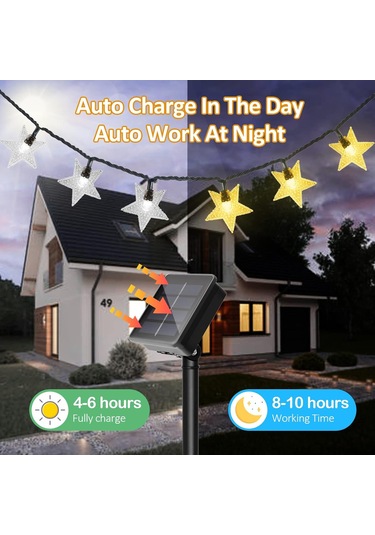 Tenfowee Güneş Enerjili Bahçe Ve Balkon Işıkları, 100 Led Su Geçirmez Şenlik Aydınlatma Seti Diğer