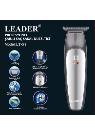 Leader LT-57 Profesyonel Saç & Sakal Kesme Makinesi