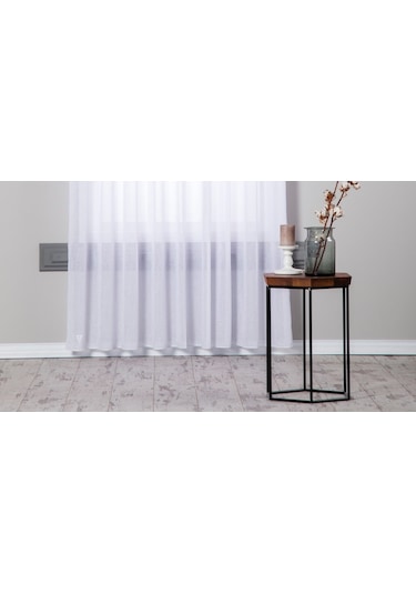 Massarelli Keten Folded Tül Beyaz Pilesiz