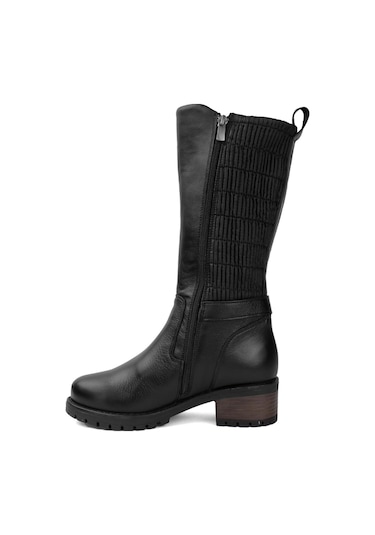 Voyager 9869 Kadın Hakiki Deri Klasik Çizme Siyah 001