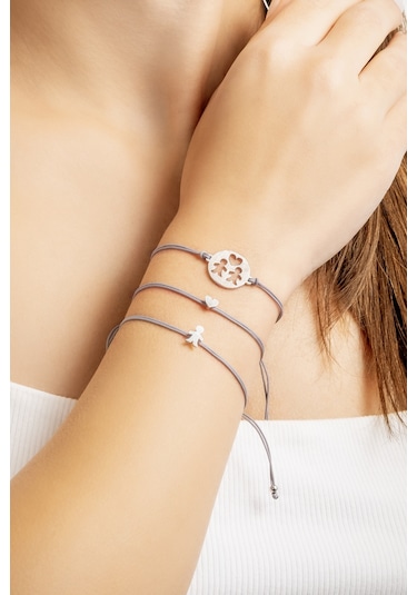 So Chic Anne Ve Çocukları 18 Ayar Beyaz Altın Kaplama Gümüş Bileklik Beyaz