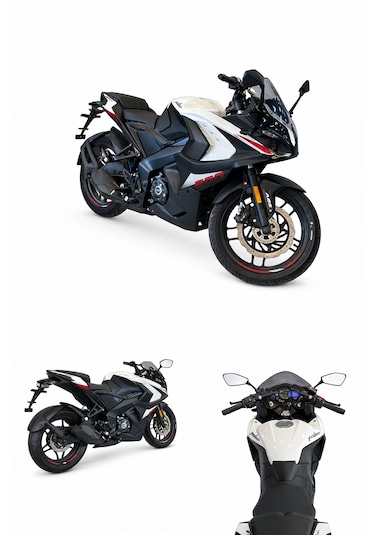 Bajaj Pulsar RS 200 Motosiklet Racing Beyaz