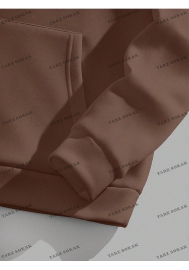 Y2k Trend Sezon Unisex Retro Sweatshırt Kapşonlu Kod 1662 Trz1431 Kahverengi