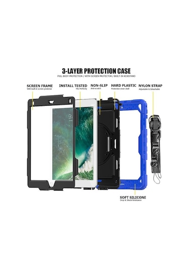 Apple Uyumlu iPad Air 1 9.7" Kılıf Defender Askılı A1474 A1475 A1476