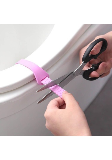 Jms 2 Adet Silikon Kaldırıcı Klozet Kapağı Seyahat Ev Banyo İçin Kapak Kolu Mavi - Pembe