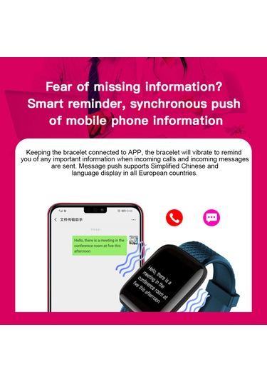 Tenfowee 116plus Akıllı Bileklik: 1.44" Tft Dokunmatik Ekran, Spor Sağlık İzleme, Ip67 Su Geçirmezlik, Uzun Pil Ömrü, Android/ios Uyumlu Mor