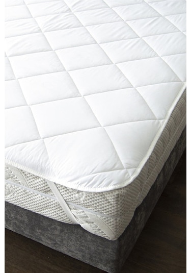 Alla Turca Kapitoneli Sıvı Geçirmez Çift Kişilik Alez 150x200 Düz Beyaz