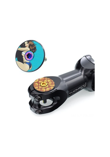 Ranyeek Dağ Ve Yol Bisikleti İçin 3d Kabartmalı Alüminyum Başlık Kapağı + Renkli Vidalar Seti Siyah