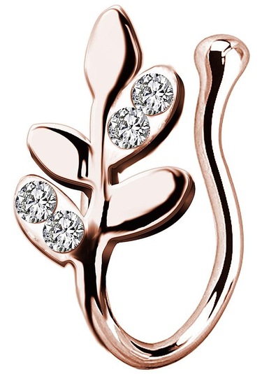 Suntek Sahte Burun Halkaları 18g Dudak Kulak Septum Halkası Altın - Gül