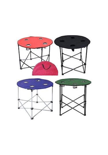 1 Adet Kırmızı Katlanır Kamp Masası 71 CM Kırmızı