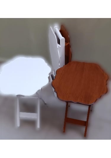 1448bng90092çanta Zigon Sehpa Yonca Dörtlü Model Ahşap Mdf Ceviz Ve Beyaz Renk Uyum El Yapım