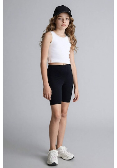 Defacto Kısa Boy Tayt Kız Çocuk B5591a826hsbk81 Siyah-bk81