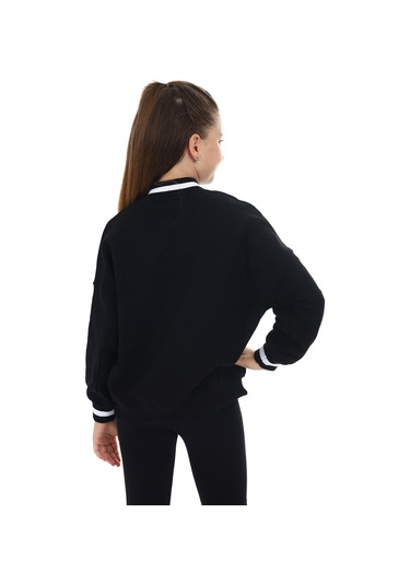 Toontoy Kız Çocuk Baskılı Kolej Hırka Siyah