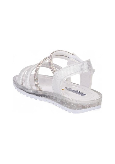 035 Kız Bebek Taşlı Sandalet Beyaz