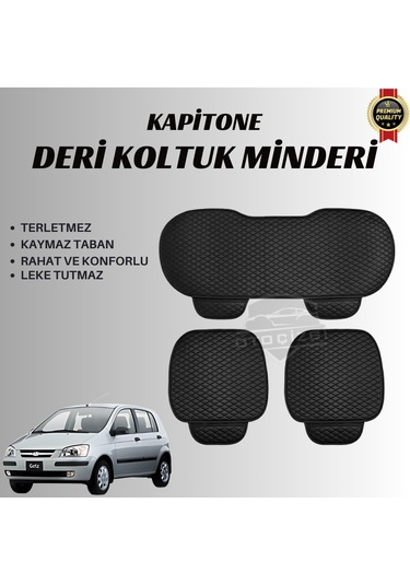 Hyundai Getz Uyumlu Deri Kapitone Koltuk Minderi Koruma Kılıfı 3 Lü Set