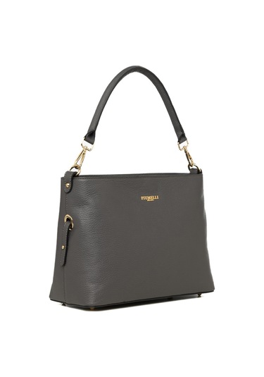 D27 Dark Grey Omuz Çantası Kadın Grazıa Piumelli Milano Bag Gri