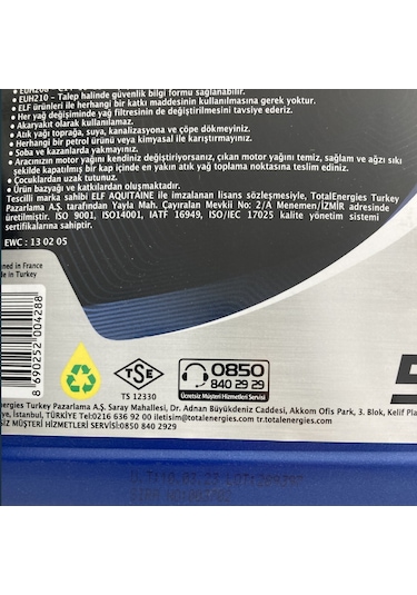 Elf Evolution 900 SxR 5W-40 Motor Yağı 5 L