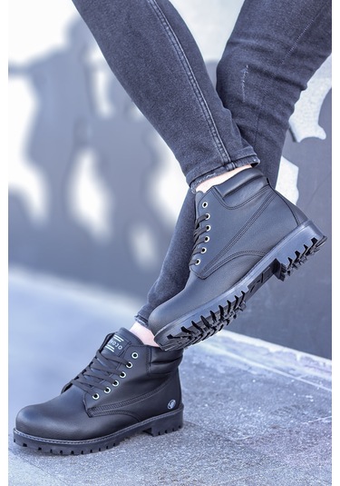 Vojo Arex Suya Dayanıklı Casual Kışlık Erkek Bot 267800001819 91 Siyah-cilt Siyah-cilt Siyah