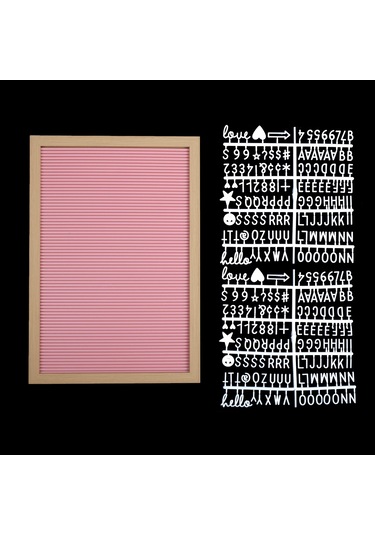 Büyük Boy Pembe Yazı Panosu Mesaj Tahtası; 2 Adet Harf Seti Hediy