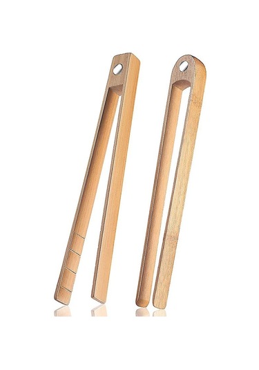 Mutfak Tost Maşası - 2 Adet Manyetik Bambu 8.7 Ahşap B