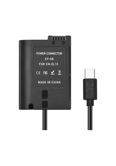 Geeksen Nikon Kamera İçin Usb Type-c Bağlantılı En-el15 Sahte Batarya, 8.4v 2a Çıkış, Qc/pd Desteği