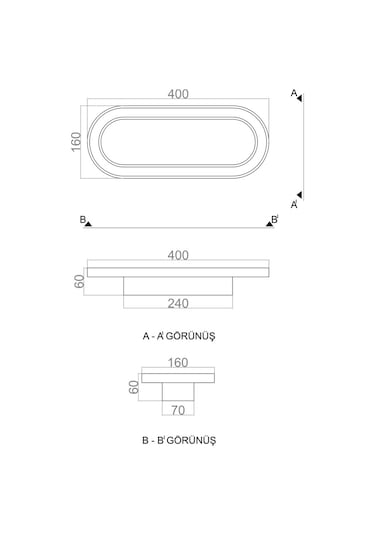 Tra54114 Eco 40X16 Cm Led Avize Plafonyer Basıs
