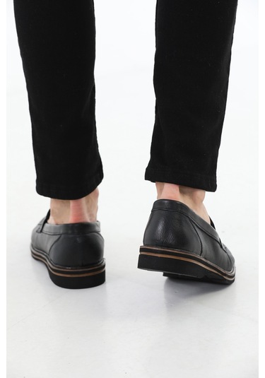 M.Karaca Hakiki Deri Ortopedik Taban Klasik Erkek Ayakkabı Siyah