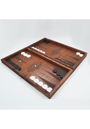 Simya Figür Tavla Anka Kuşu (Ceviz Kaplama)