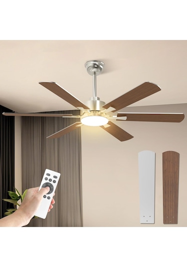 132 Cm Tavan Vantilatörü Ve Led Aydınlatma,sessiz, Uzaktan Kumandalı