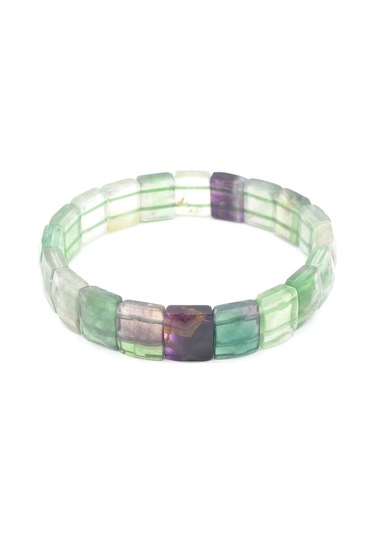 Murty99 Kare Kesim Hakiki Florit Taşı Bileklik Yeşil