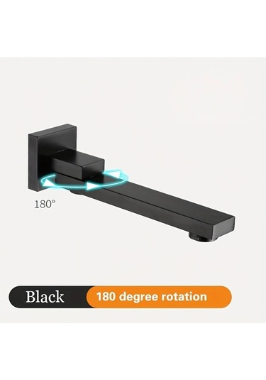 Userfriendly11 Siyah Paslanmaz Çelik Kare Yağmur Duş Başlığı Dönebilen Gizli Monte Su Akış Ayarı Ev Otel Siyah