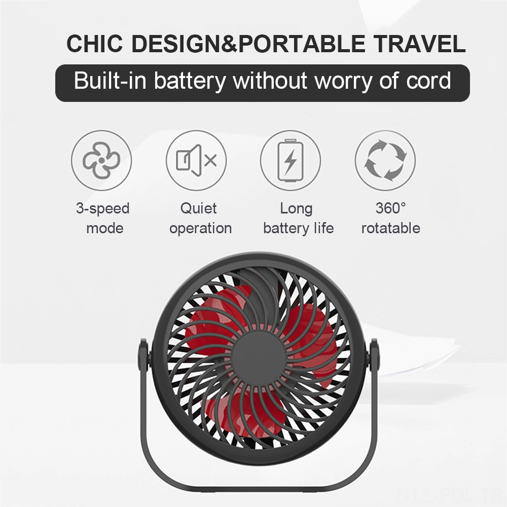 Padalink Mini Masa Fanı - Beyaz, 3 Hız Ayarı, 360 Döner Kafa, 2000mah Pil, 5-8 Saat Süre, Sessiz Dc Motor, Usb Şarjlı, Ofis/dormada Kullanıma Uygun
