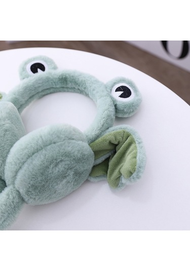 Ikkb Küçük Kurbağa Kulakları Kış Çocuk Sevimli Kulak Isıtıcı Süt Yeşil